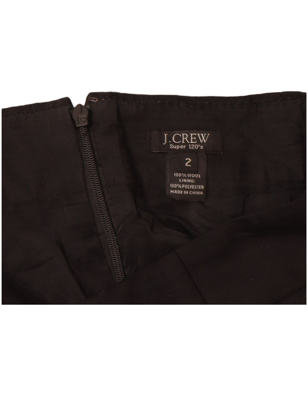Женская прямая юбка J. Crew Super 120, США 2, XS W26, черная шерсть