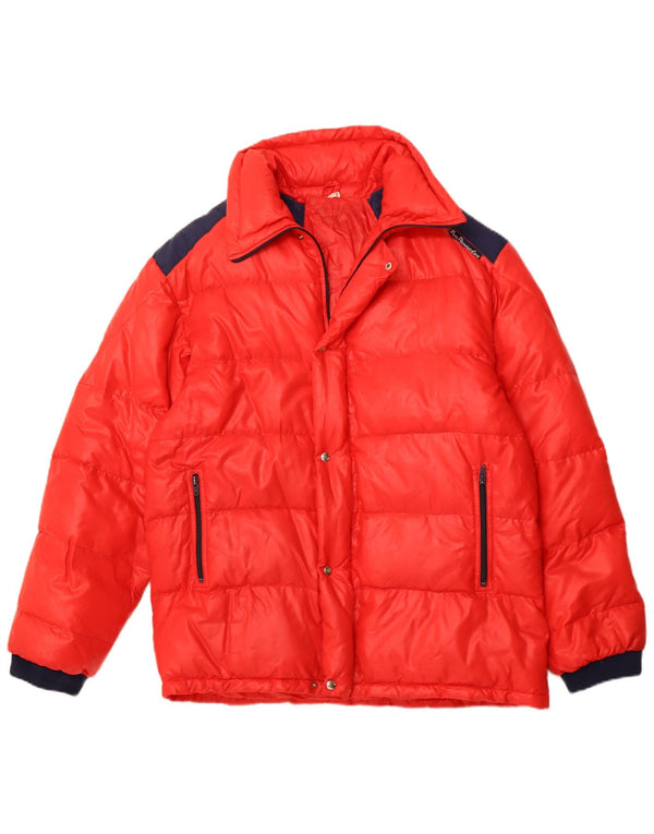 Мужская стеганая куртка VINTAGE UK 40, большая красная, полиамид с цветными блоками