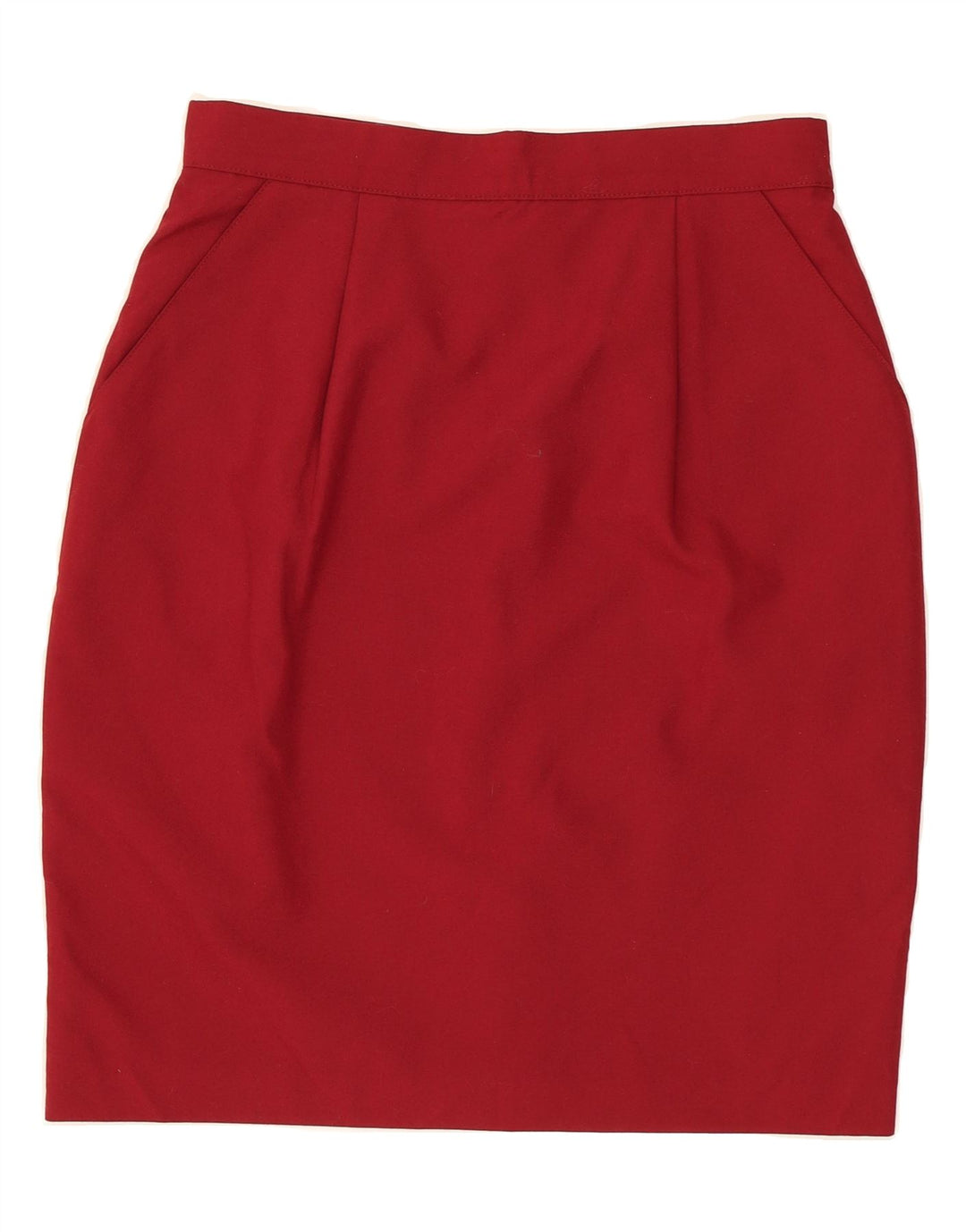 VINTAGE Womens Pencil Skirt UK 14 Medium W28 Red Polyester Vintage Vintage and Second-Hand Vintage from Messina Hembry 
