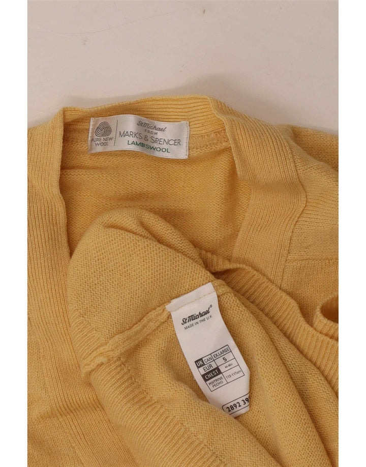 Мужской кардиган-свитер Marks & Spencer XL, желтый из натуральной шерсти