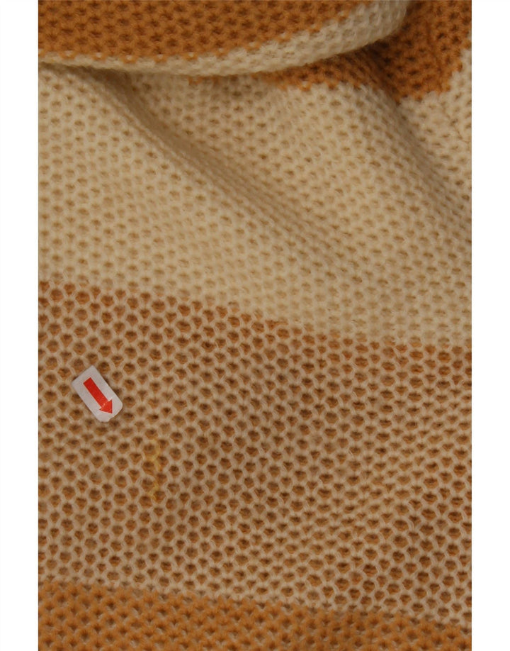 VINTAGE Женский джемпер с высоким воротником IT 44 Средний Бежевый В Полоску