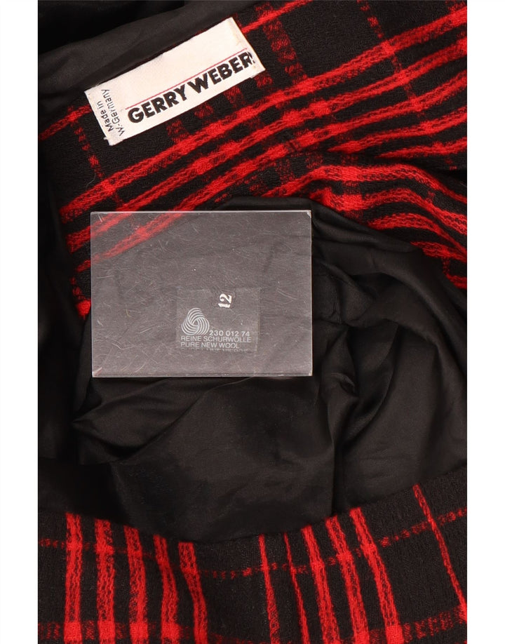Женский пиджак Gerry Weber на 7 пуговицах, Великобритания 12, средний красный в клетку, шерстяной