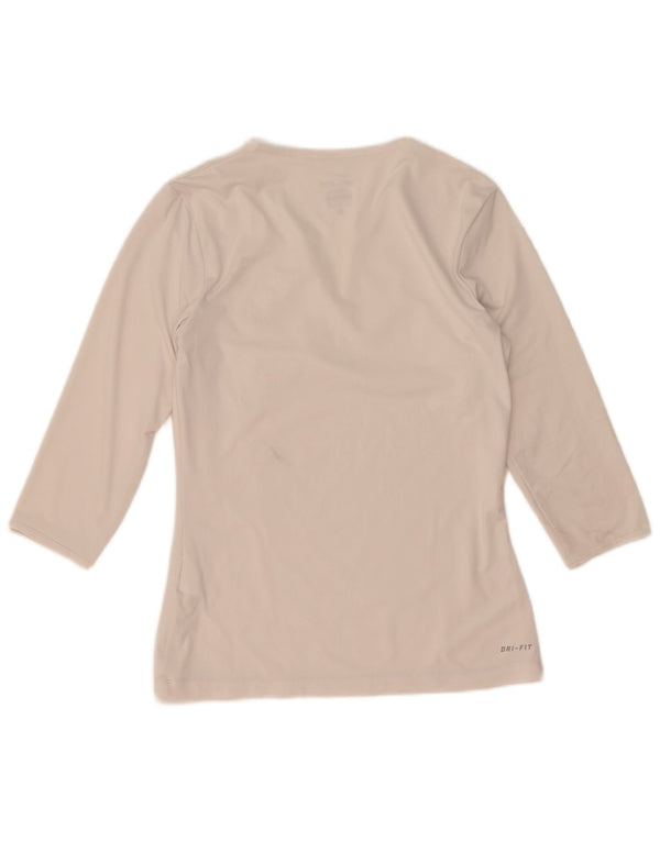 Женские кроссовки Nike Dri Fit Top с рукавом 3/4 UK 10, маленький белый полиэстер