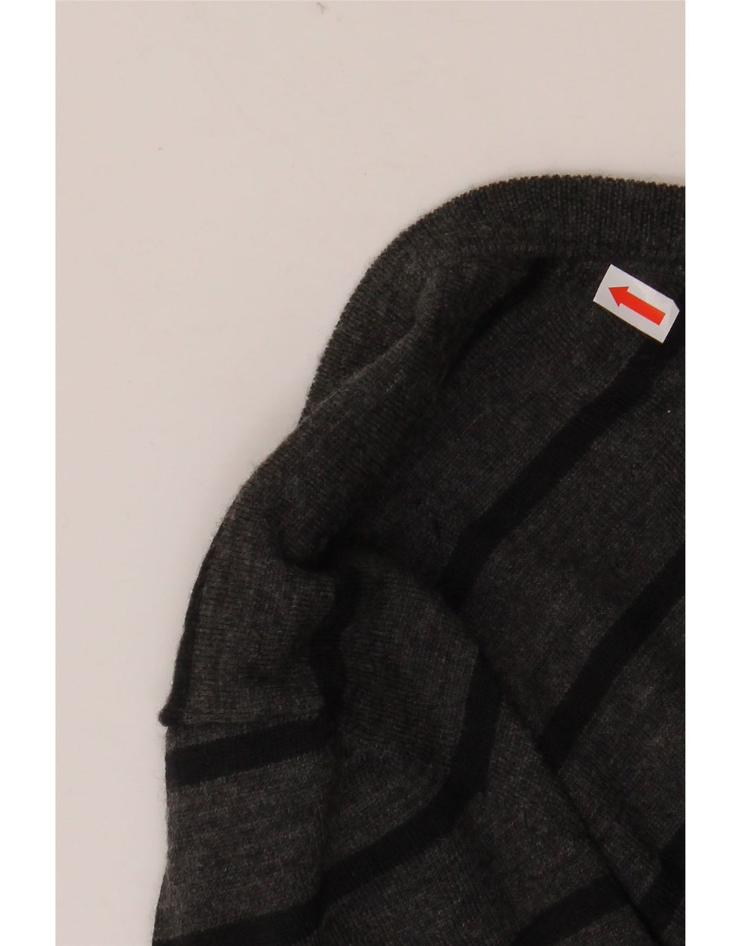 Женский джемпер GEOX с v-образным вырезом UK 16, большая серая полоска из мериносовой шерсти