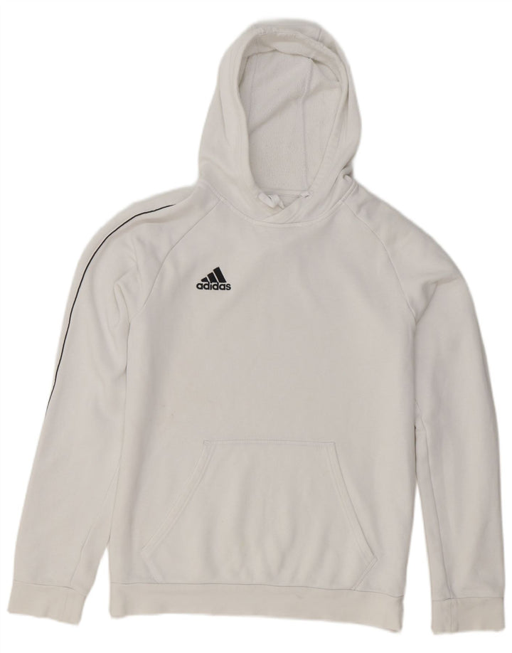 Мужской джемпер с капюшоном Adidas среднего размера, белый хлопок, хлопок