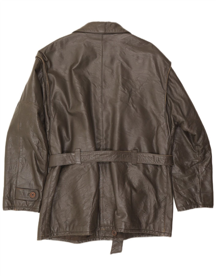 PICCINI Мужская кожаная куртка IT 54 2XL Коричневая кожа