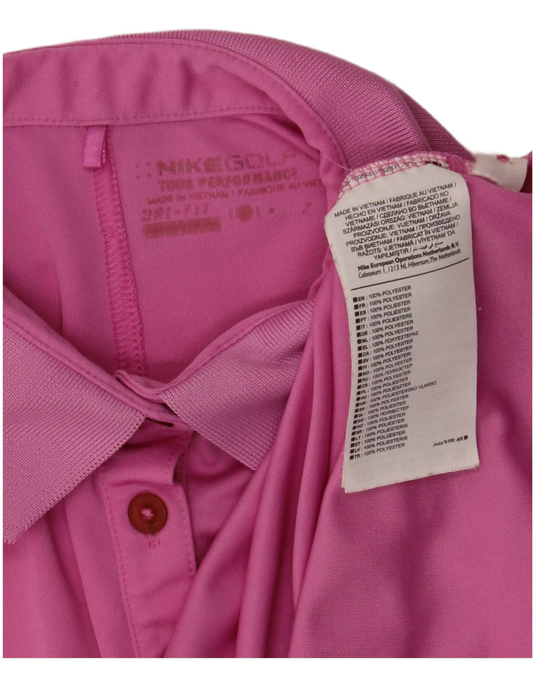 Женская рубашка поло NIKE Dri Fit UK 12, средний розовый цвет из полиэстера