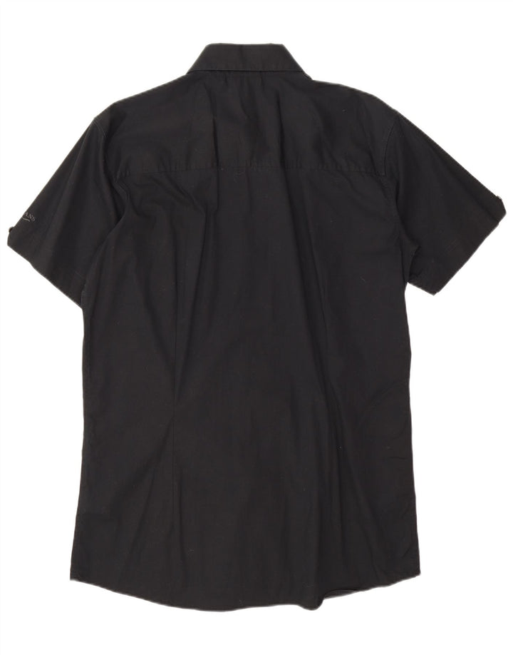 Lee Мужская рубашка с коротким рукавом 2XL, черная, хлопок