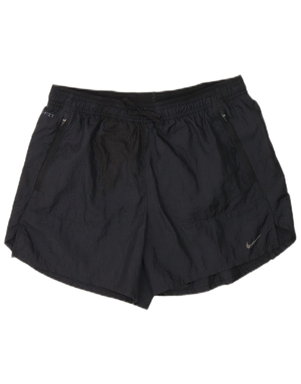 Nike Womens Dri Fit Sport Shorts UK 14 Medium Black Colourblock Nylon