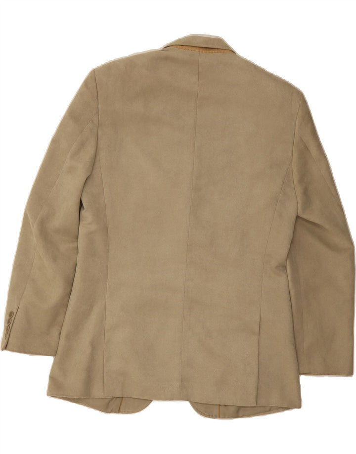 ROBERTO GALLINI Mens 2 Button Blazer Jacket UK 40 Large Beige Polyester Vintage ROBERTO GALLINI and Second-Hand ROBERTO GALLINI from Messina Hembry 