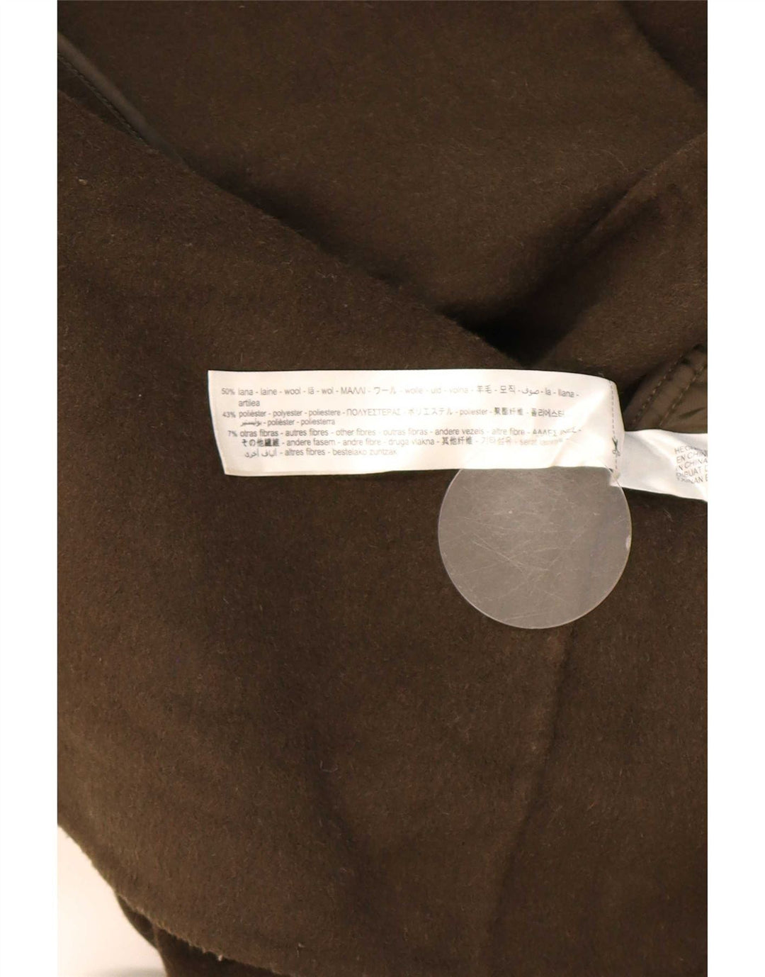 Женский двубортный пиджак оверсайз Zara UK 10, маленький размер, цвет хаки, шерсть