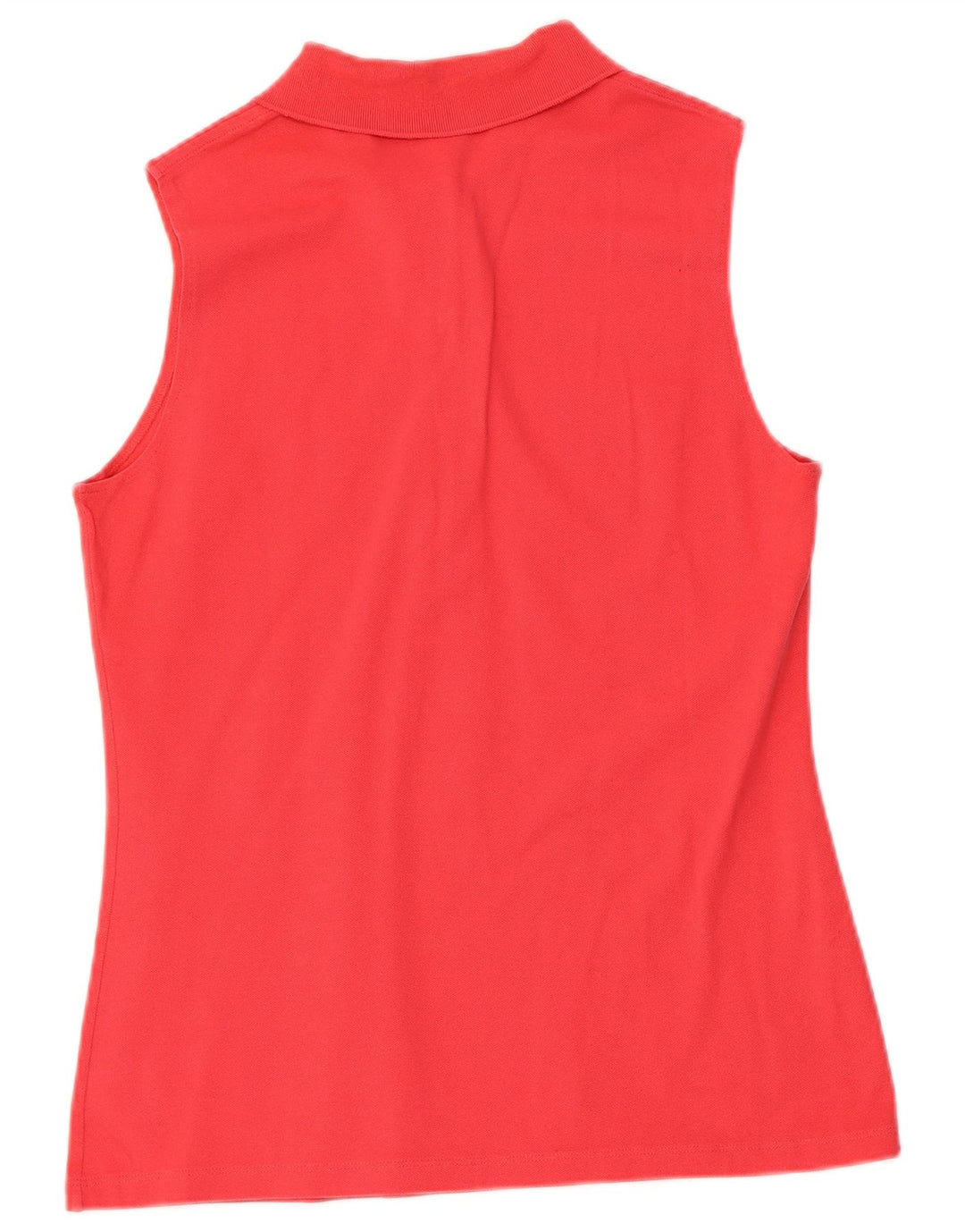 LACOSTE Женская рубашка поло без рукавов, размер 42, большая, красная, хлопок