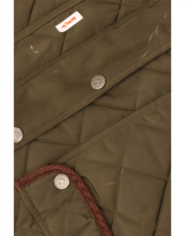 Мужская стеганая куртка Crew Clothing UK 38, средний зеленый полиэстер