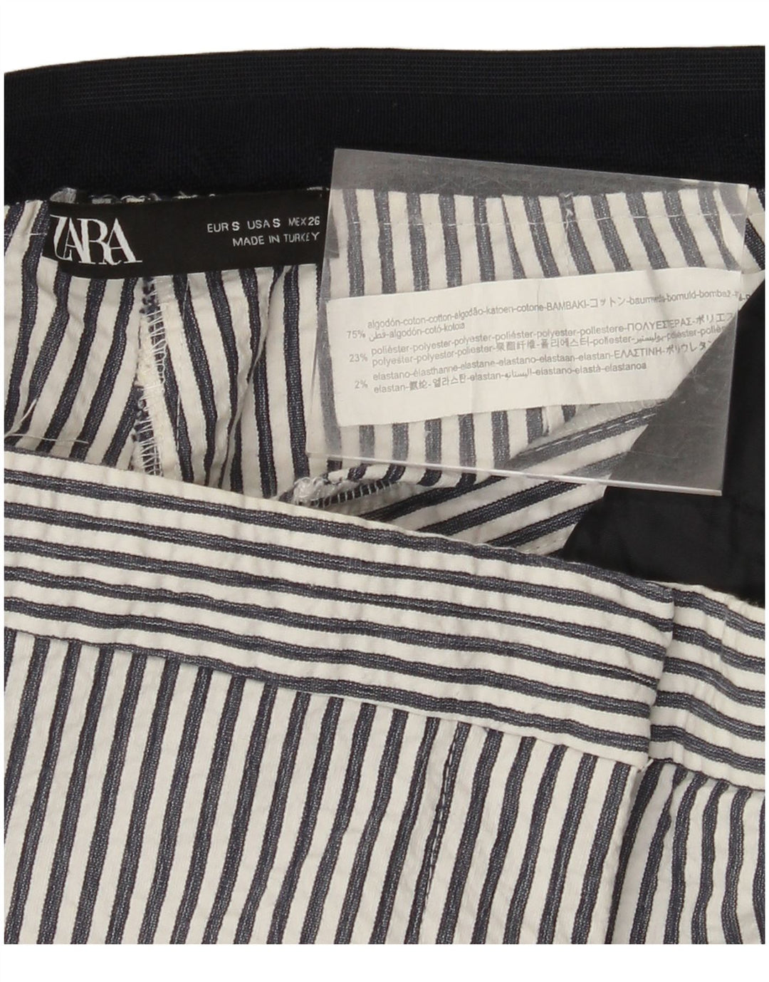 Женские узкие брюки чинос ZARA, маленькие W26 L27, хлопок в белую полоску