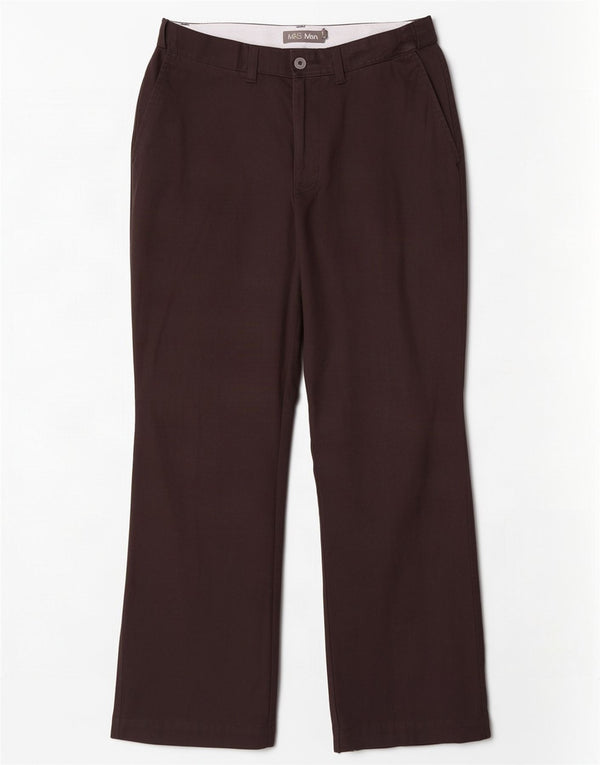 Мужские прямые брюки-чиносы Marks & Spencer W34 L29, черные, хлопковые