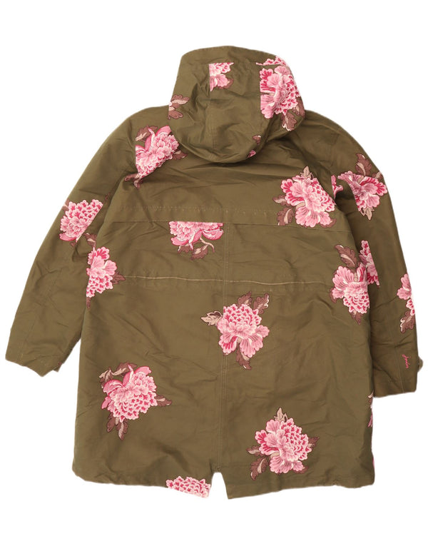 Женский плащ большого размера Joules UK 18 XL, полиэстер цвета хаки с цветочным принтом