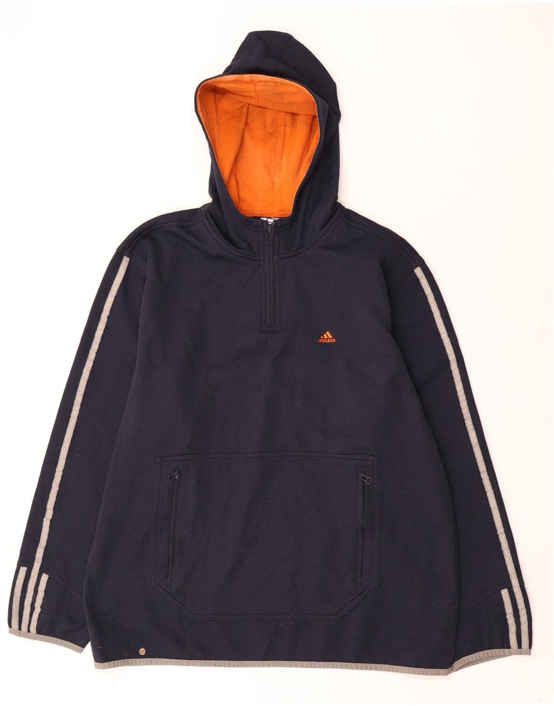 Мужской джемпер с капюшоном Adidas на молнии, средний, темно-синий, полиэстер