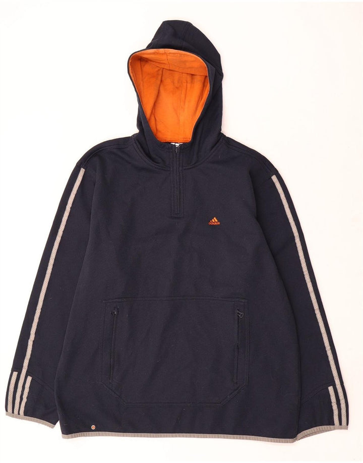 Мужской джемпер с капюшоном Adidas на молнии, средний, темно-синий, полиэстер