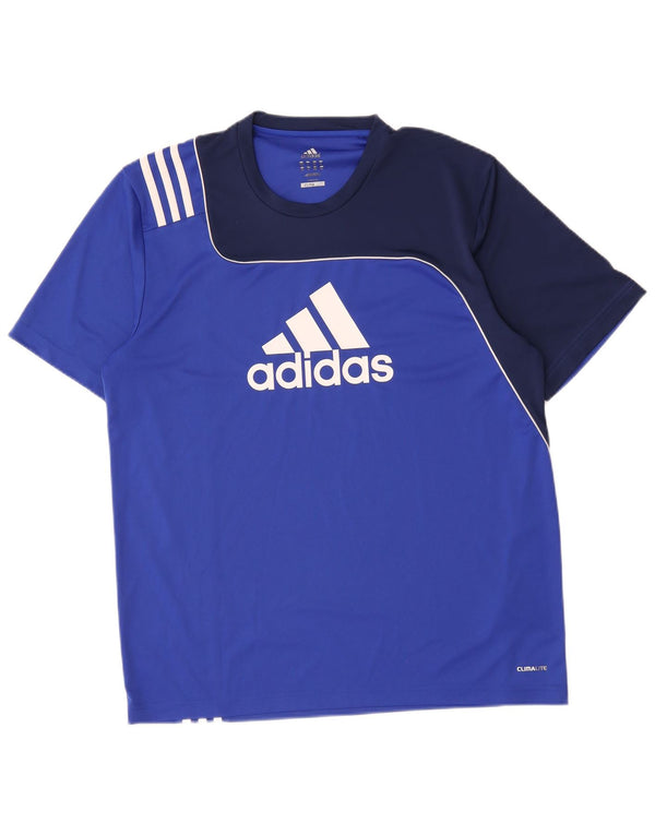 Мужская футболка Adidas Climalite с графическим рисунком, Великобритания 44/46, большой синий цветной блок