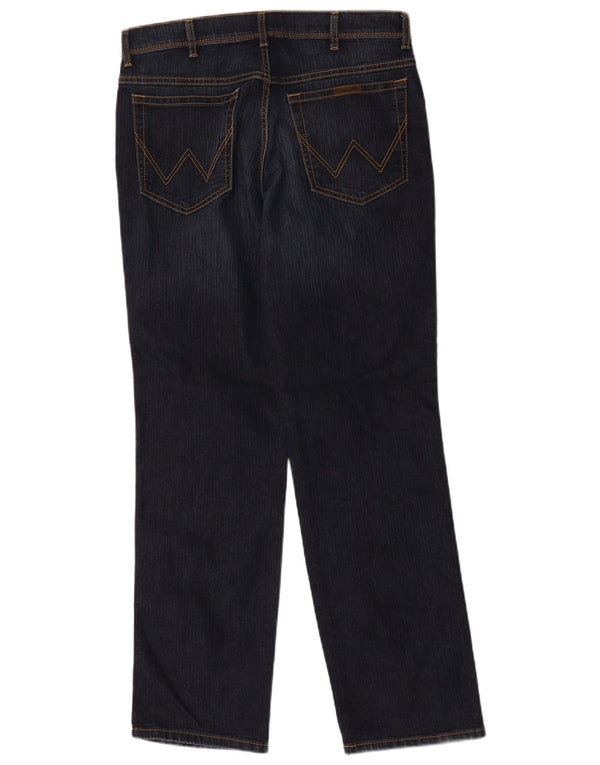 Мужские прямые джинсы Wrangler стандартного кроя W34 L32 темно-синие, хлопок