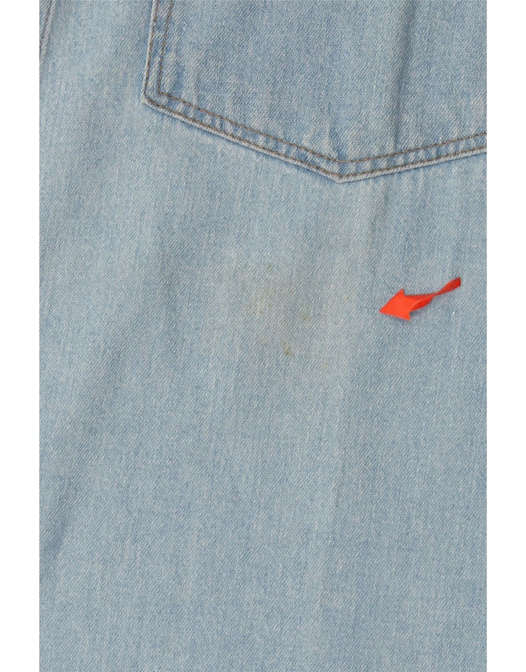 Винтажная мужская джинсовая рубашка из хлопка среднего синего цвета