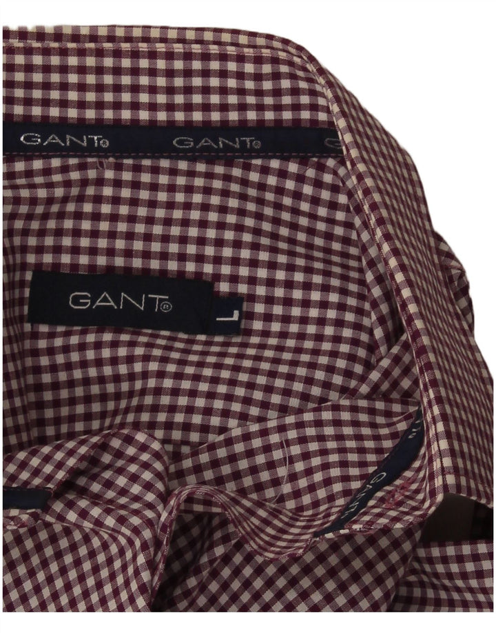 Мужская рубашка Gant, большая бордовая клетка в клетку