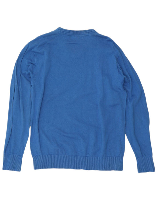 Crew Clothing Мужской джемпер с v-образным вырезом, свитер XL, синий хлопок