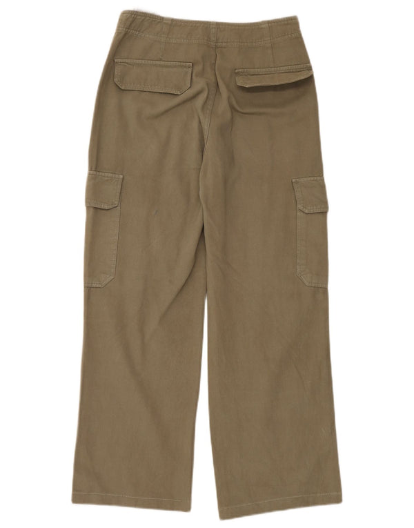 Женские прямые брюки карго Zara EU 38, маленькие W28 L26, хлопок цвета хаки