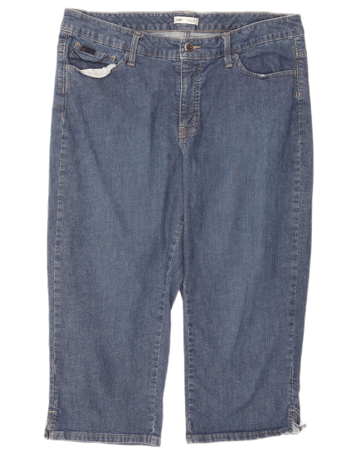Джинсы Lee женские капри W34 L18 синие, хлопок