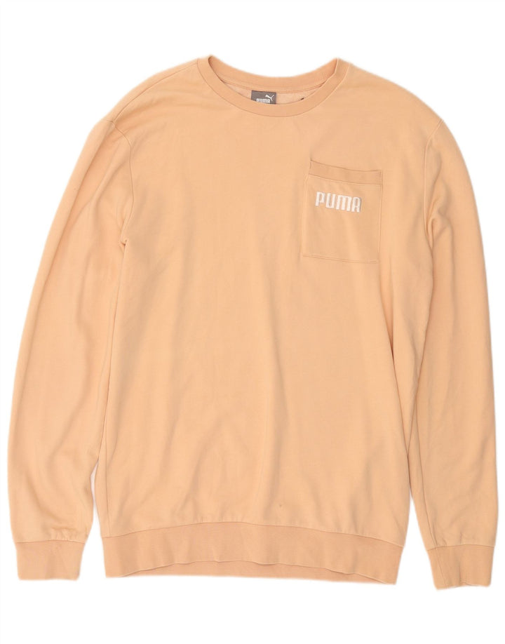 Женский свитер оверсайз PUMA UK 14, хлопок среднего желтого цвета
