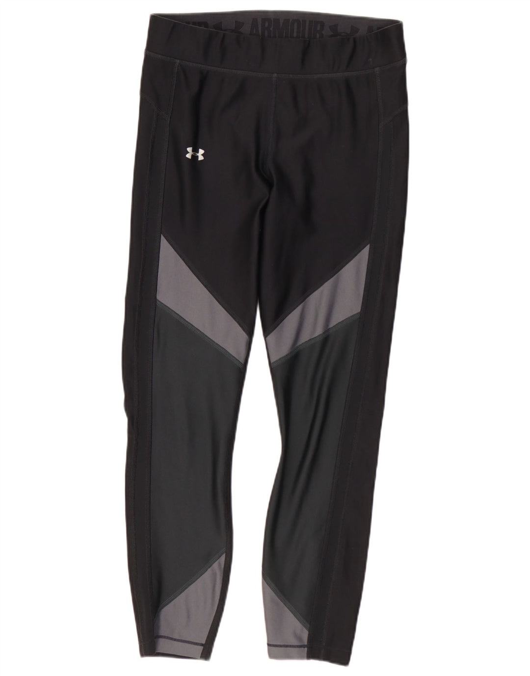 Женские леггинсы Under Armour UK 12, средний черный полиэстер с цветными блоками