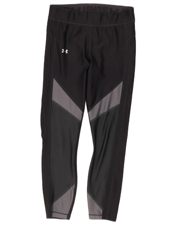 Женские леггинсы Under Armour UK 12, средний черный полиэстер с цветными блоками