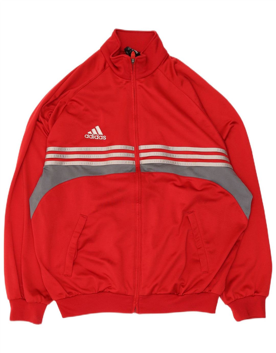 Мужская спортивная куртка Adidas UK 44/46, большой красный полиэстер с цветными блоками