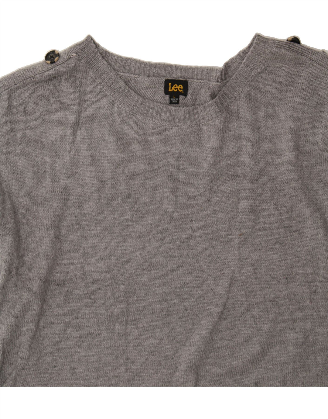 LEE Womens Oversized Boat Neck Jumper Sweater UK 16 Large Grey Nylon Vintage Lee and Second-Hand Lee from Messina Hembry 