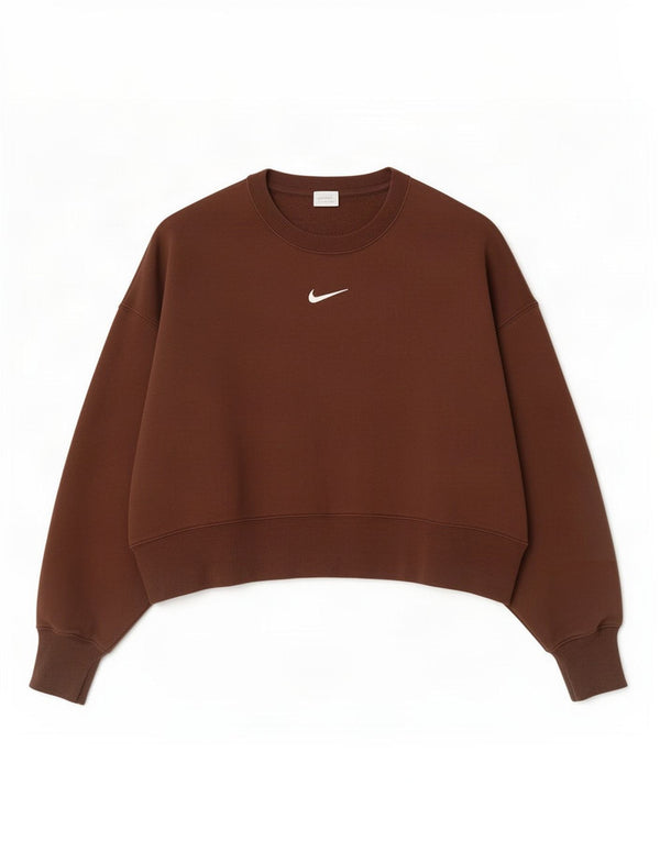 Женский джемпер оверсайз-свитшот Nike UK 10, маленький коричневый, хлопковый