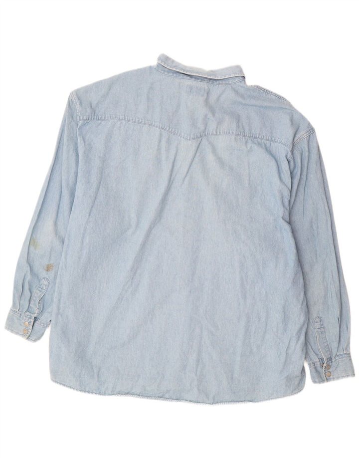 JOHN BANER Мужская джинсовая рубашка 3XL, синяя, хлопок