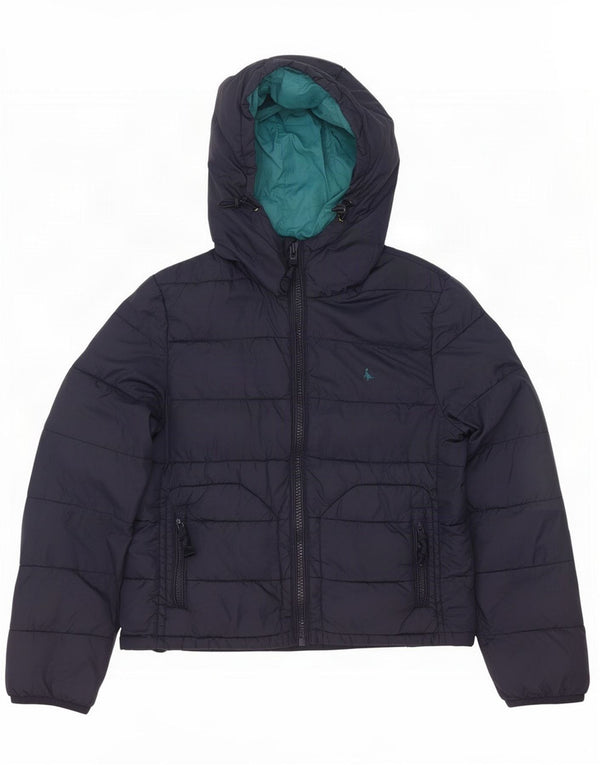Женская стеганая куртка оверсайз с капюшоном Jack Wills UK 8, маленькая, темно-синяя