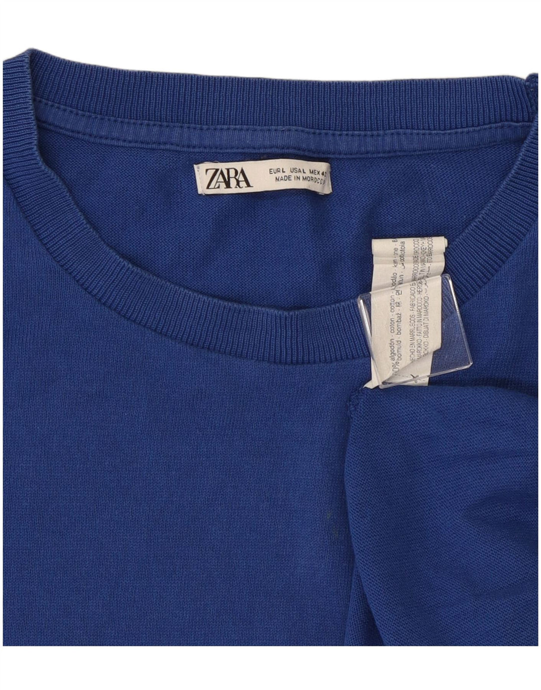 Мужская футболка Zara, большой синий хлопок