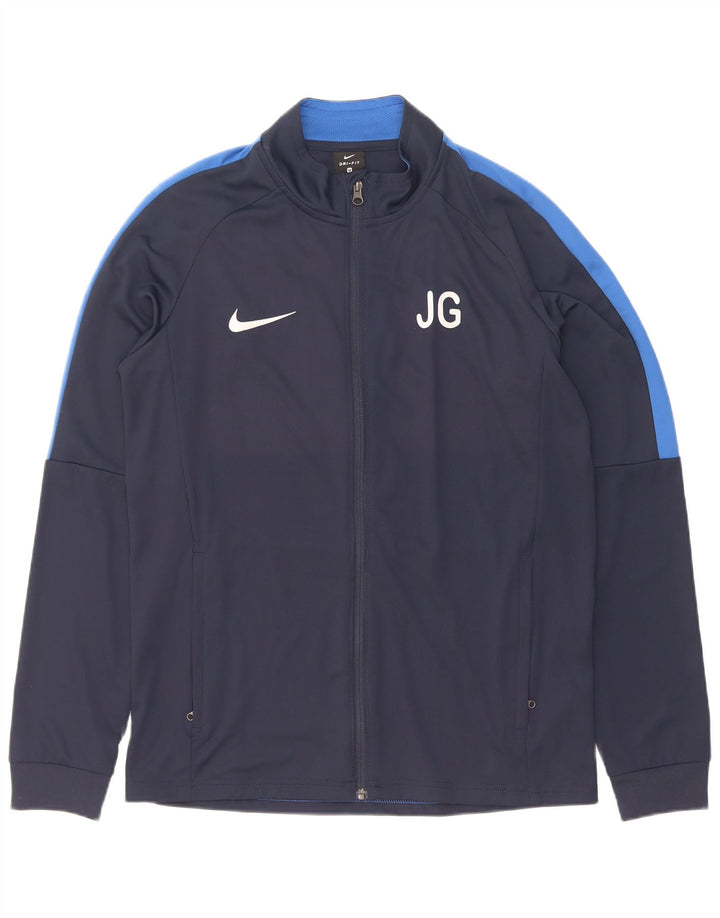 Мужская спортивная куртка Nike Dri Fit с графическим рисунком, средний темно-синий цветной блок