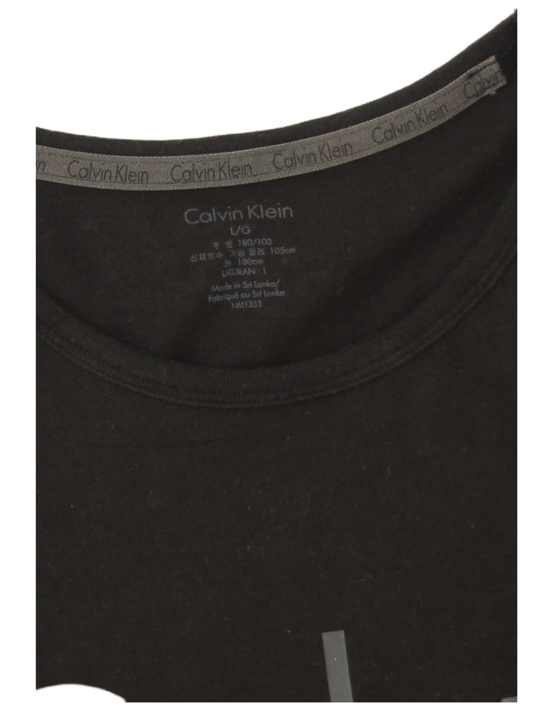 Мужская футболка с рисунком Calvin Klein, большая черная