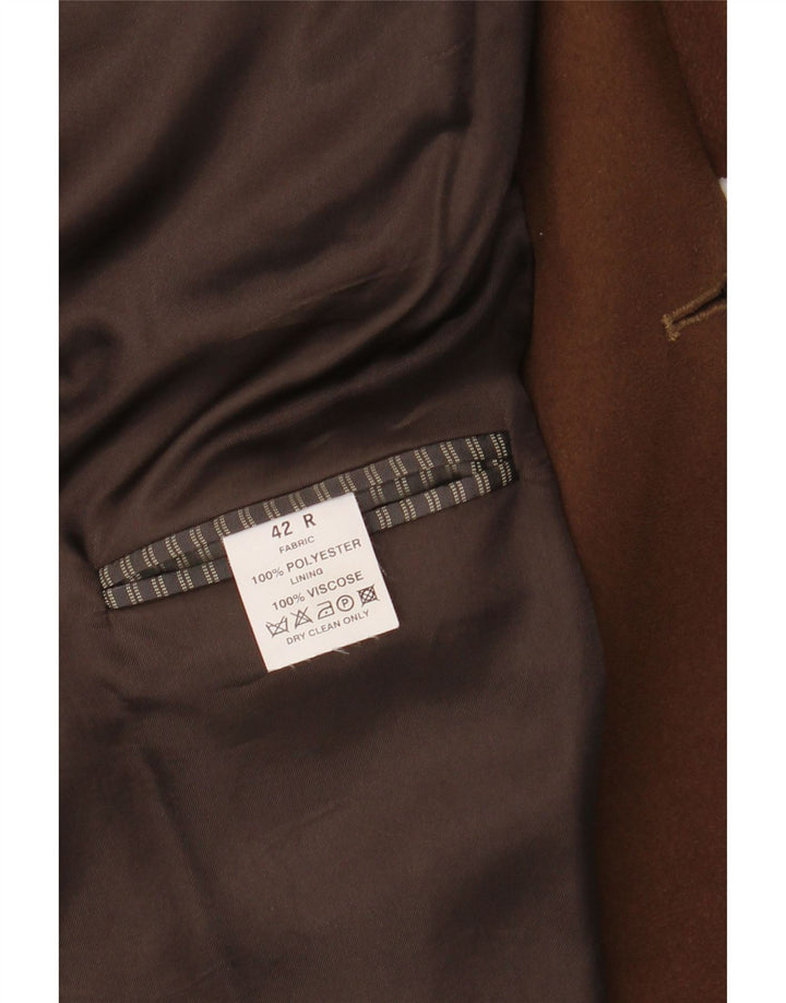 Мужской пиджак ROBBIE с 3 пуговицами UK 42 XL, коричневый полиэстер