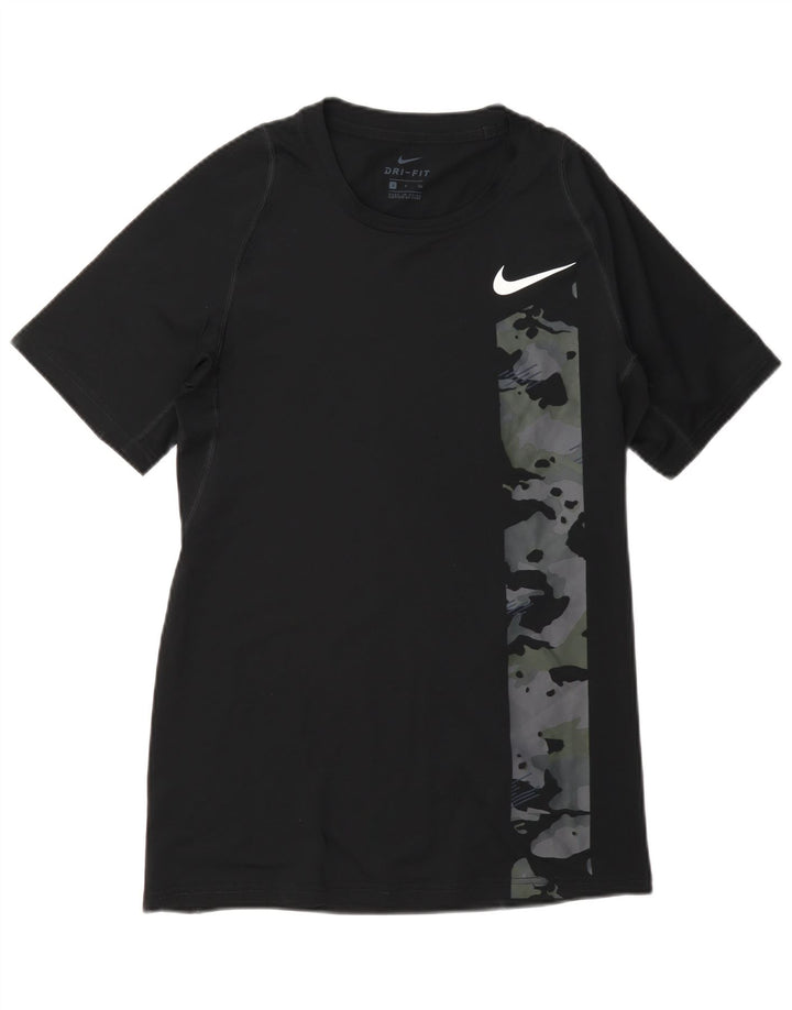 Мужская футболка Nike Dri Fit с графическим принтом, маленький черный камуфляжный полиэстер