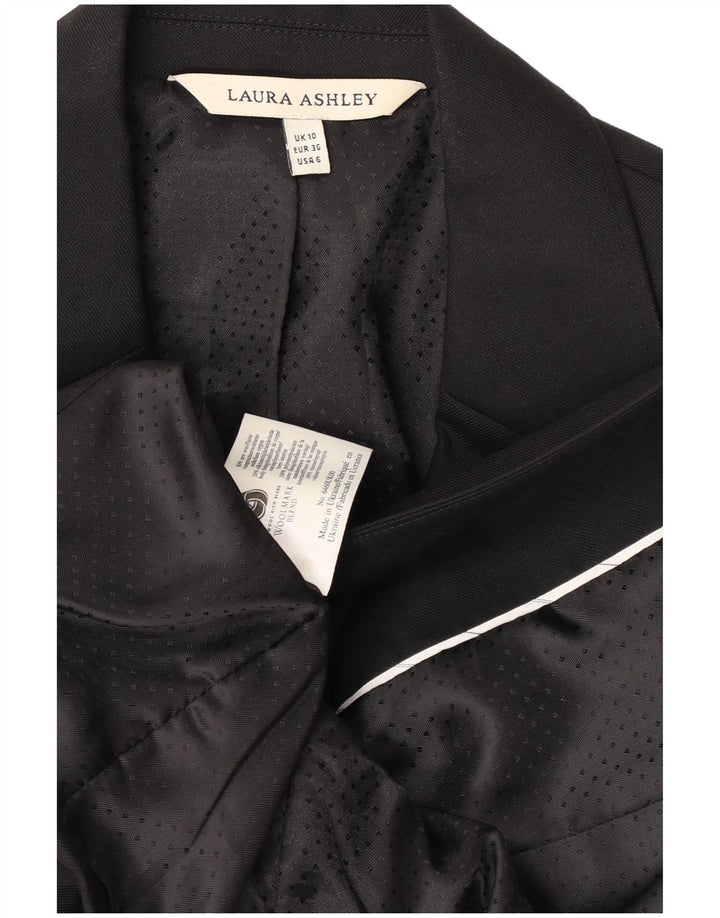 Женский пиджак на 1 пуговице Laura Ashley, Великобритания, 10, маленький, черный, шерстяной