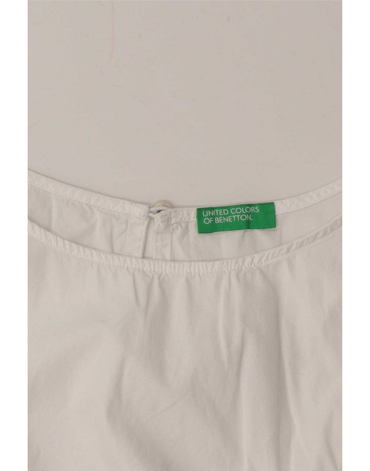 Женская блузка без рукавов Benetton UK 12, средний белый