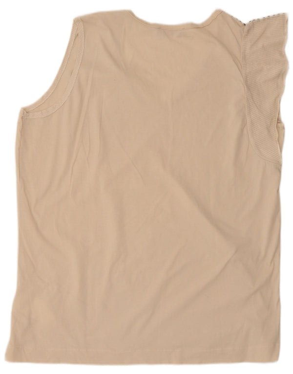 Женская футболка Trussardi Jeans Top UK 18 XL Бежевый хлопок