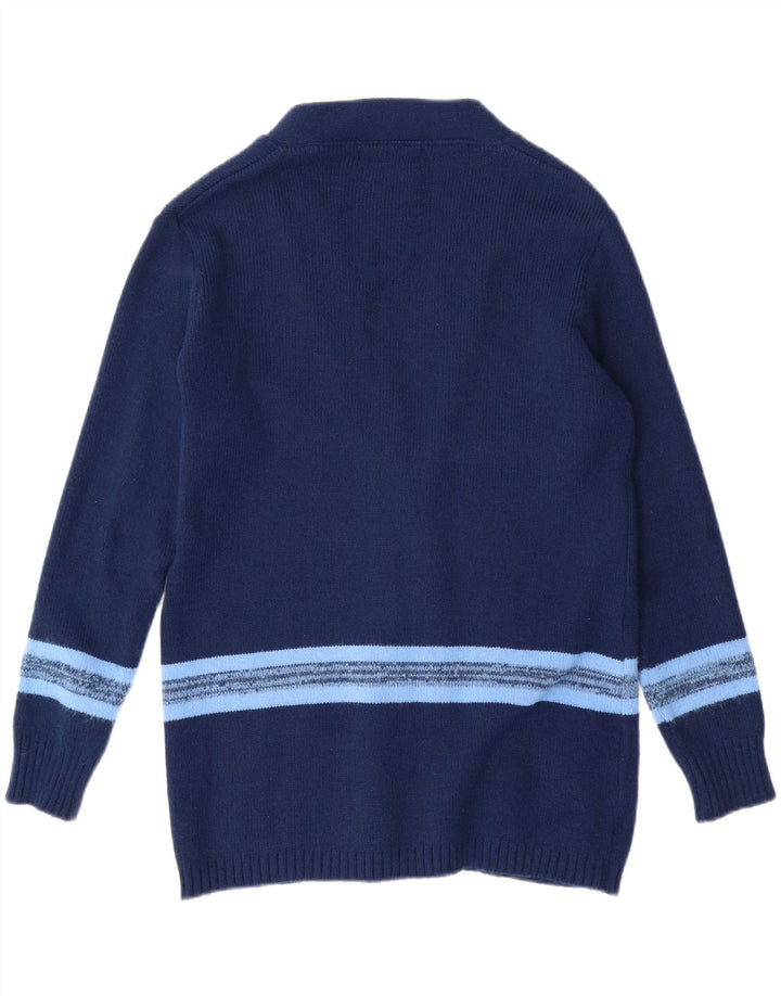 SUNFLAIR Womens Cardigan Sweater IT 42 Medium Navy Blue Striped Acrylic