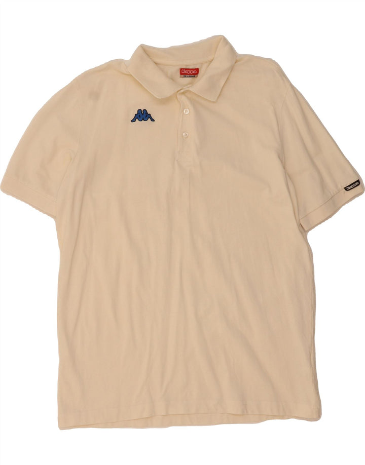 KAPPA Mens Polo Shirt 2XL Beige Cotton Vintage Kappa and Second-Hand Kappa from Messina Hembry 