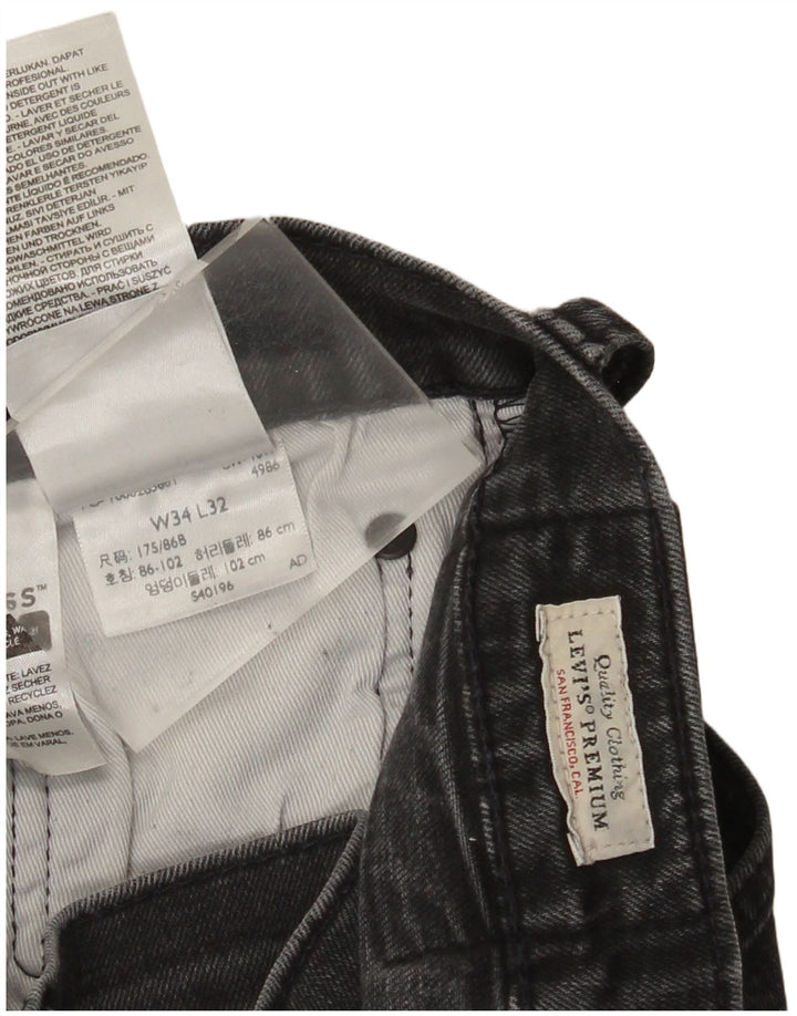 Мужские узкие джинсы Levi's W34 L32 Серые хлопковые