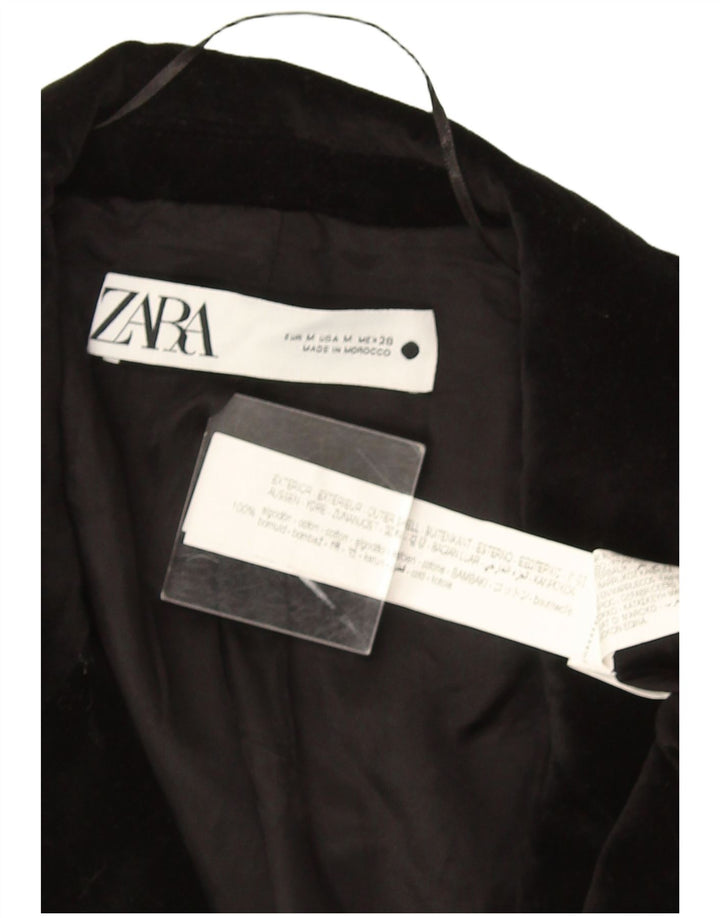 Мужской бархатный пиджак Zara с 2 пуговицами, Великобритания 38, средний черный хлопок