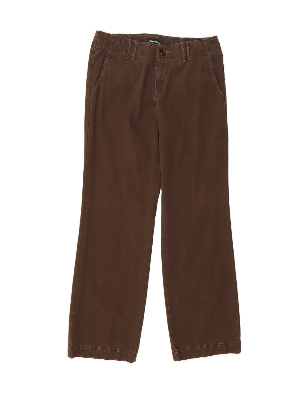 EDDIE BAUER Womens Straight Chino Trousers US 6 Medium W32 L31 Brown Vintage Eddie Bauer and Second-Hand Eddie Bauer from Messina Hembry 